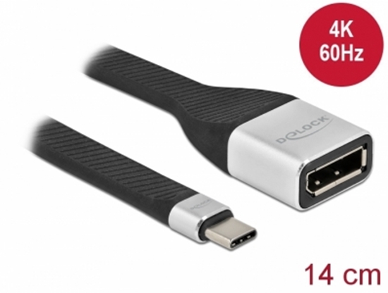 Изображение Delock FPC Flat Ribbon Cable USB Type-C™ to DisplayPort (DP Alt Mode) 4K 60 Hz 14 cm