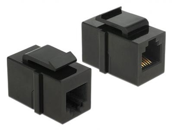 Picture of Delock Keystone Module RJ12 female  RJ12 female Cat.3 black