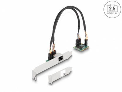 Attēls no Delock Mini PCIe I/O PCIe half size 1 x RJ45 2.5 Gigabit LAN