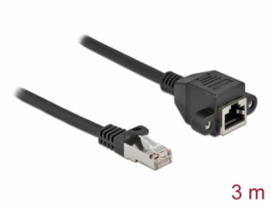 Изображение Delock Network Extension Cable S/FTP RJ45 plug to RJ45 jack Cat.6A 3 m black