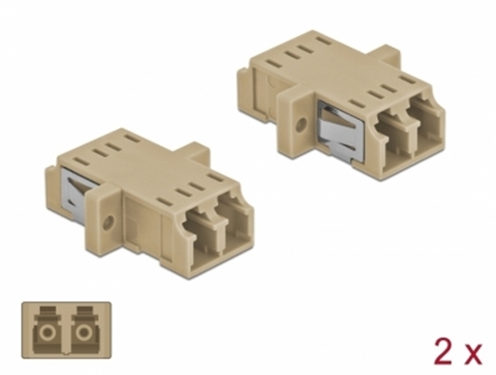 Изображение Delock Optical Fiber Coupler LC Duplex female to LC Duplex female Multi-mode 2 pieces beige