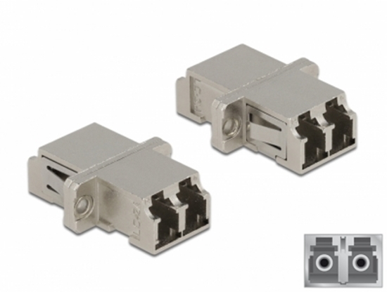 Picture of Delock Optical Fiber Coupler LC Duplex female to LC Duplex female Single-mode metal