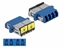 Picture of Delock Optical Fiber Coupler with laser protection flip LC Quad female to LC Quad female Single-mode blue