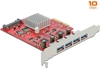 Изображение Delock PCI Express x4 Card to 4 x external SuperSpeed USB 10 Gbps (USB 3.2 Gen 2) USB Type-A female