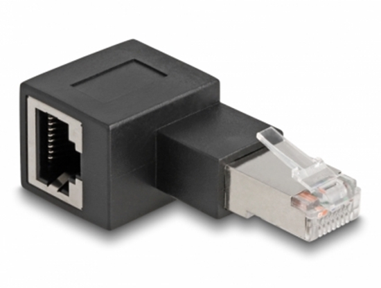 Picture of Delock RJ45 plug to RJ45 jack Adapter Cat.6A 90° left angled