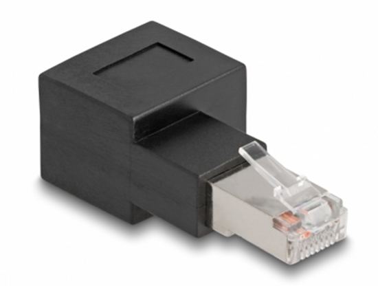 Picture of Delock RJ45 plug to RJ45 jack Adapter Cat.6A 90° right angled