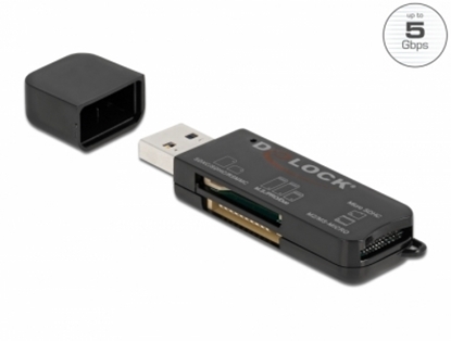 Attēls no Delock SuperSpeed USB Card Reader for SD / Micro SD / MS memory cards