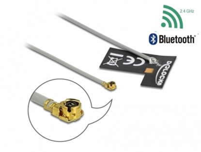 Attēls no Delock WLAN 802.11 b/g/n Antenna MHF® I plug 2 dBi 1.13 10 cm FPC internal self-adhesive