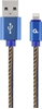 Изображение Gembird USB Male - Lightning Male Premium denim 2m Blue
