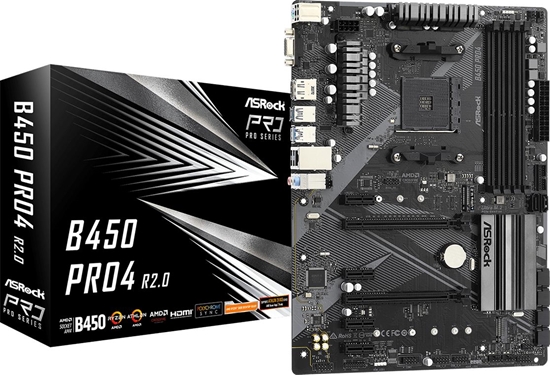 Picture of ASROCK B450 PRO4 R2.0 AM4 DDR4 4xSATA