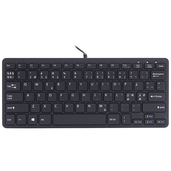 Picture of R-Go Tools Compact R-Go ergonomic keyboard, QWERTY (NORDIC), wired, black