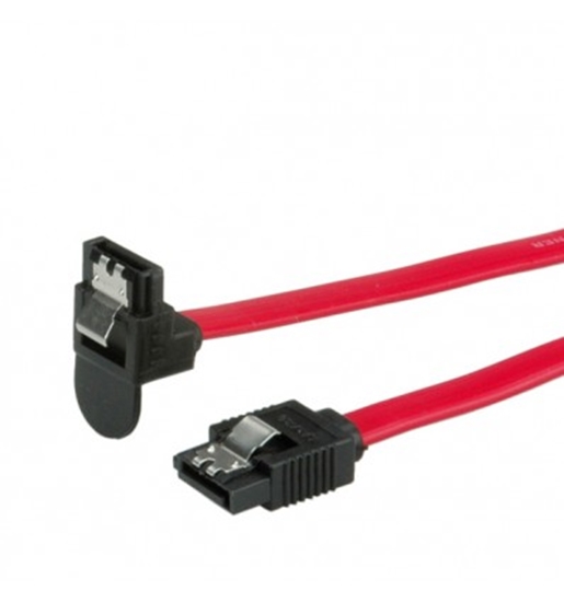 Picture of ROLINE Internal SATA 6.0 Gbit/s Cable, angled, with Latch 1.0 m