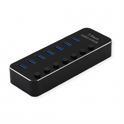 Изображение ROLINE USB 3.2 Gen 1 Hub, 7 Ports, switchable