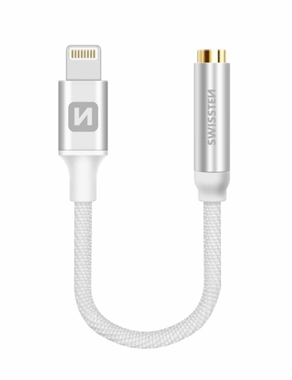 Picture of Swissten Lightning to Jack 3.5mm Audio Adapter for iPhone and iPad 15 cm