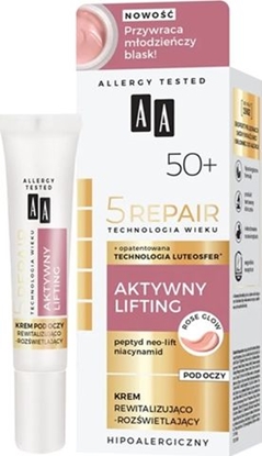 Attēls no AA Technologia Wieku 5Repair 50+ Aktywny Lifting krem pod oczy rewitalizujaco-rozświetlający 15ml