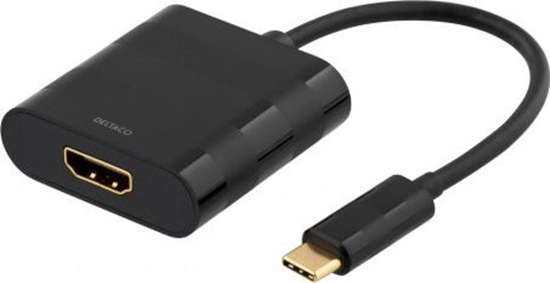 Picture of Adapter USB Deltaco USB-C - HDMI Czarny  (Deltaco USBC-HDMI ekstern videoadapter)