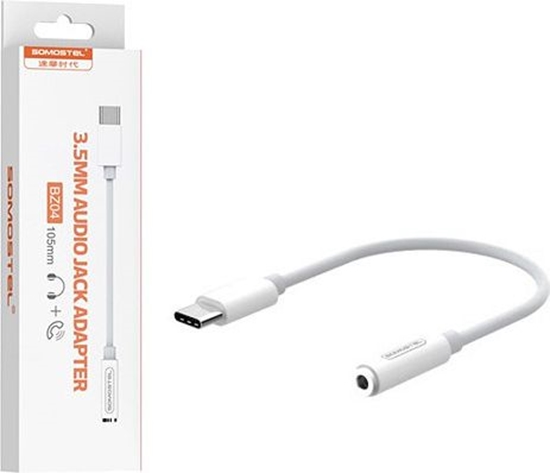 Picture of Adapter USB Somostel SMS-BZ04 USB-C - Jack 3.5mm Biały  (26537)