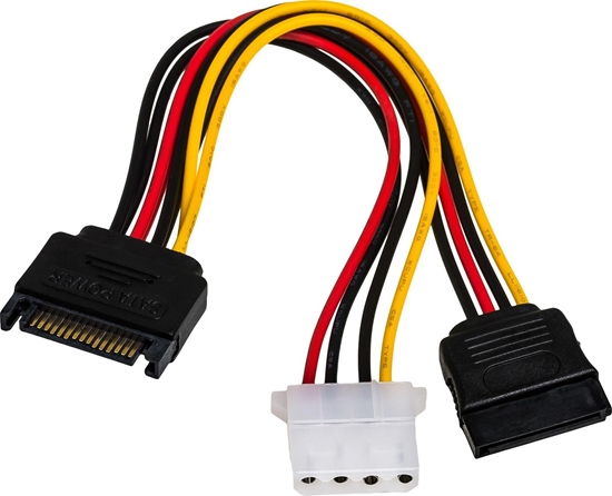 Picture of Akyga SATA 15-pin - SATA 15-pin + Molex, 0.15m, Wielokolorowy (AK-CA-32)