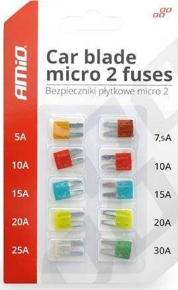 Attēls no AMiO Bezpieczniki samochodowe MICRO 2 blister 10szt