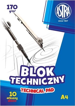 Attēls no Astra Blok techniczny A4 10k biały 170g 10szt.