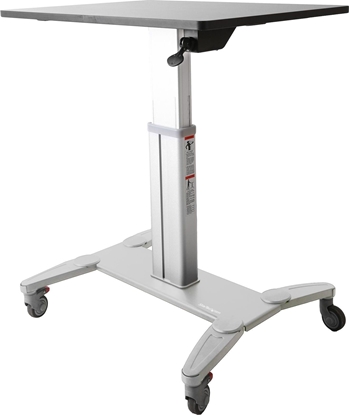 Attēls no StarTech Mobile Sit Stand Workstation Czarno-Srebrne 80 cmx60 cm