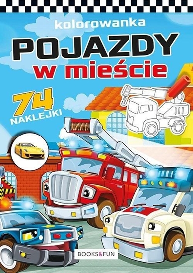 Picture of Books And Fun Kolorowanka z naklejkami - Pojazdy w mieście