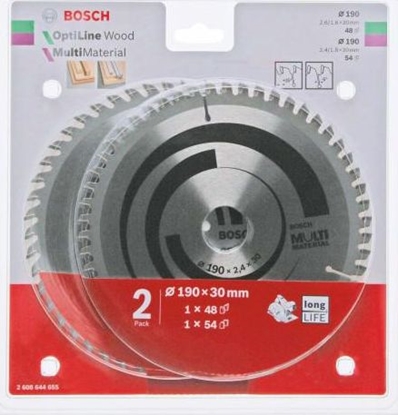 Picture of Bosch 1x Optiline Wood + 1x Multi Material Saw Blade Set