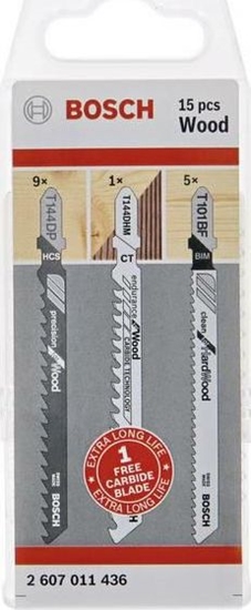 Изображение Bosch 2 607 011 436 jigsaw/scroll saw/reciprocating saw blade Jigsaw blade 15 pc(s)