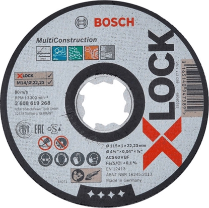 Attēls no Bosch X-LOCK Trennsch. 115x1,0mm Multi Material Cutting Disc