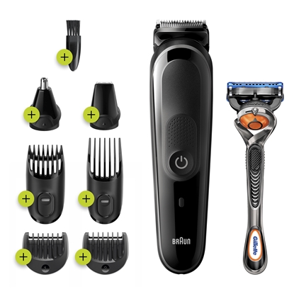 Attēls no Braun 8-in-1 Trimmer MGK5260 Men Beard Trimmer, Face Trimmer & Hair Clipper, Black/Grey