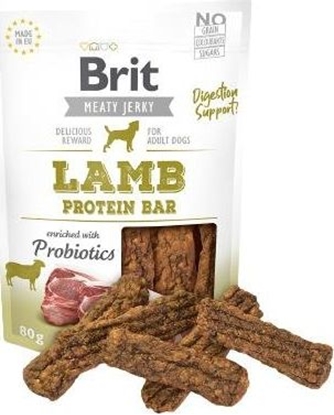 Изображение Brit BRIT MEATY JERKY Suszone Mięso Lamb Protein Bar JAGNIĘCINA 80g