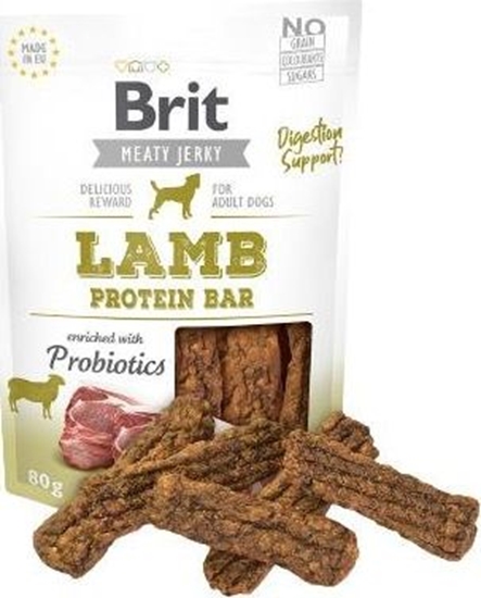 Picture of Brit BRIT MEATY JERKY Suszone Mięso Lamb Protein Bar JAGNIĘCINA 80g