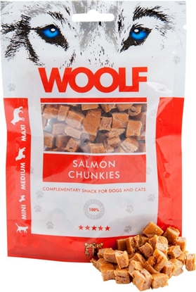 Attēls no Brit WOOLF 100g SALMON CHUNKIES