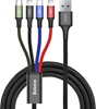Изображение Kabel USB Baseus USB-A - USB-C + microUSB + 2x Lightning 1.2 m Czarny (CA1T4-A01)