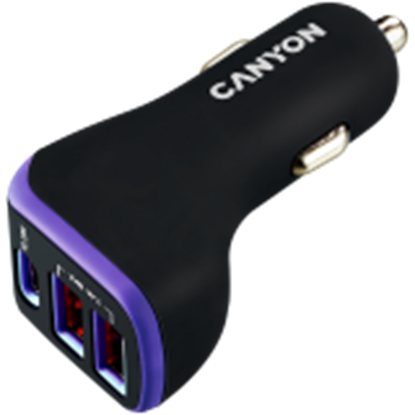 Изображение CANYON C-08, Universal 3xUSB car adapter, Input 12V-24V