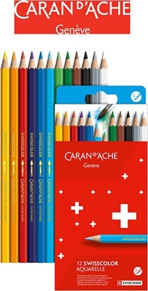 Attēls no Caran d`Arche Kredki akwarelowe CARAN D'ACHE Swisscolor, kartonowe pudełko, 12 szt.