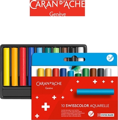 Attēls no Caran d`Arche Kredki akwarelowe woskowe CARAN D'ACHE Swisscolor, kartonowe pudełko, 10 szt.