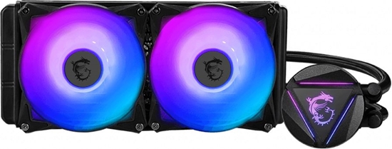 Picture of MSI MAG CORELIQUID 280R Liquid CPU Cooler '280mm Radiator, 2x 140mm ARGB PWM Fan, ARGB lighting, Center Supported, Compatible with Intel and AMD Platforms'