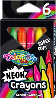 Изображение Colorino Vaškinės trikampės kreidelės Colorino Kids, 6 neoninių spalvų