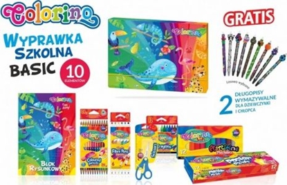 Изображение Colorino Wyprawka szkolna Colorino kredki flamastry artykuły szkolne 10 elementów