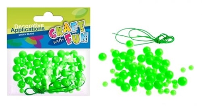 Изображение Craft with Fun Ozdoba dekoracyjna Koraliki Plastikowe Zielone 80 sztuk (MTCR BD007)