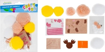 Изображение Craft with Fun ZESTAW KREATYWNY ZWIERZĄTKA POMPONY CRAFT WITH FUN 445994