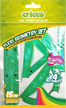 Attēls no Cricco Zestaw geometryczny Flexi z linijką 15cm CRICCO