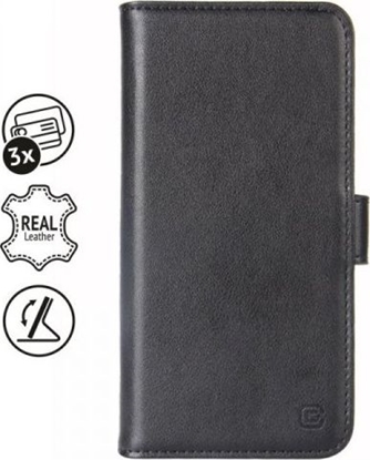 Изображение Crong Crong Premium Booklet Wallet Skórzane etui do iPhone 11 Pro Max z kieszeniami + funkcja podstawki (czarny)