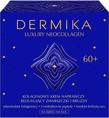 Изображение Dermika Luxury Neocollagen 60+ kolagenowy krem naprawczy do redukcji zmarszczek i bruzd na dzień/ na noc 50ml