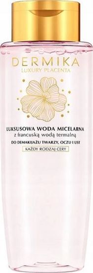 Picture of Dermika Luxury Placenta luksusowa woda micelarna do demakijażu twarzy oczu i ust Francuska Woda Termalna 400ml