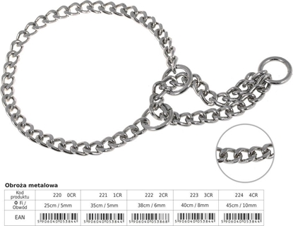 Attēls no Dino Obroża metalowa 5mm / 35cm