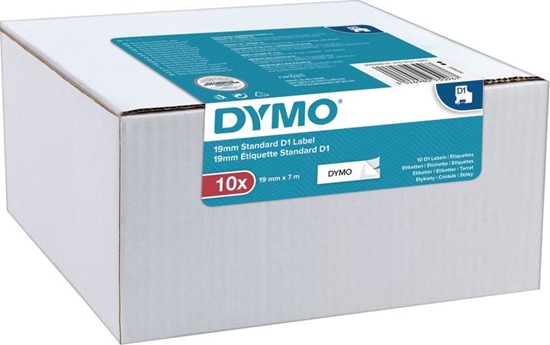 Picture of Dymo Dymo taśma do drukarek etykiet, D1 40913 | 9mm x 7m | czarny / biały | 10 sztuk