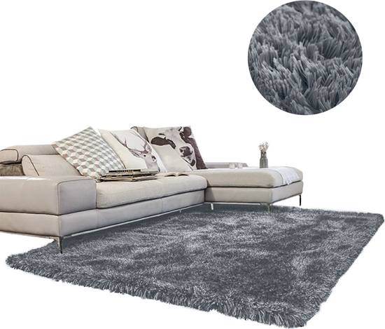 Изображение Dywan - Living Room Shaggy 200x200 - Dark Silver uniwersalny