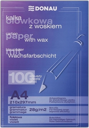 Attēls no Donau KALKA OŁÓWKOWA DONAU Z WOSKIEM, A4, 100SZT., FIOLETOWA 1923100PL-23